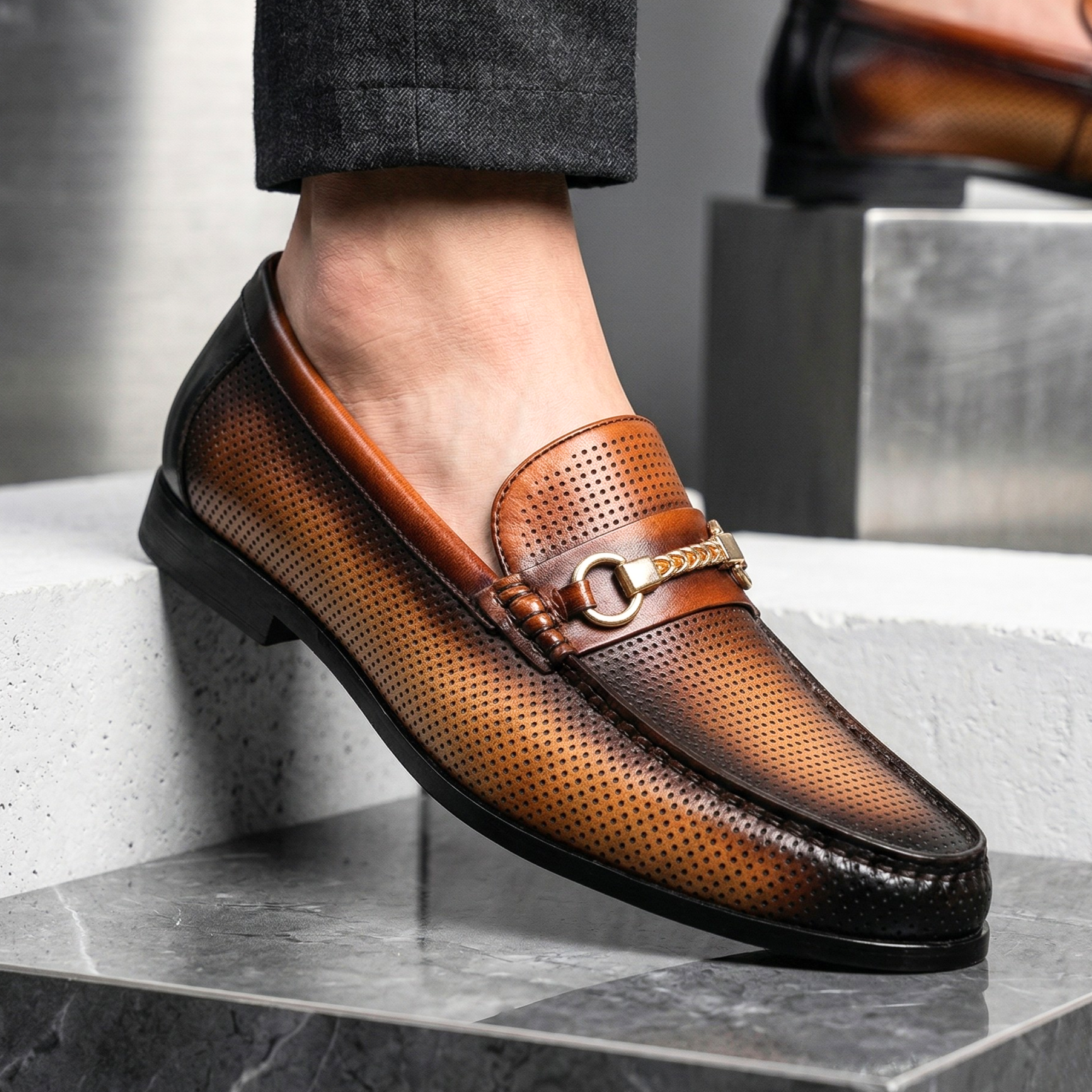 Vittorio Firenze Leather Loafers