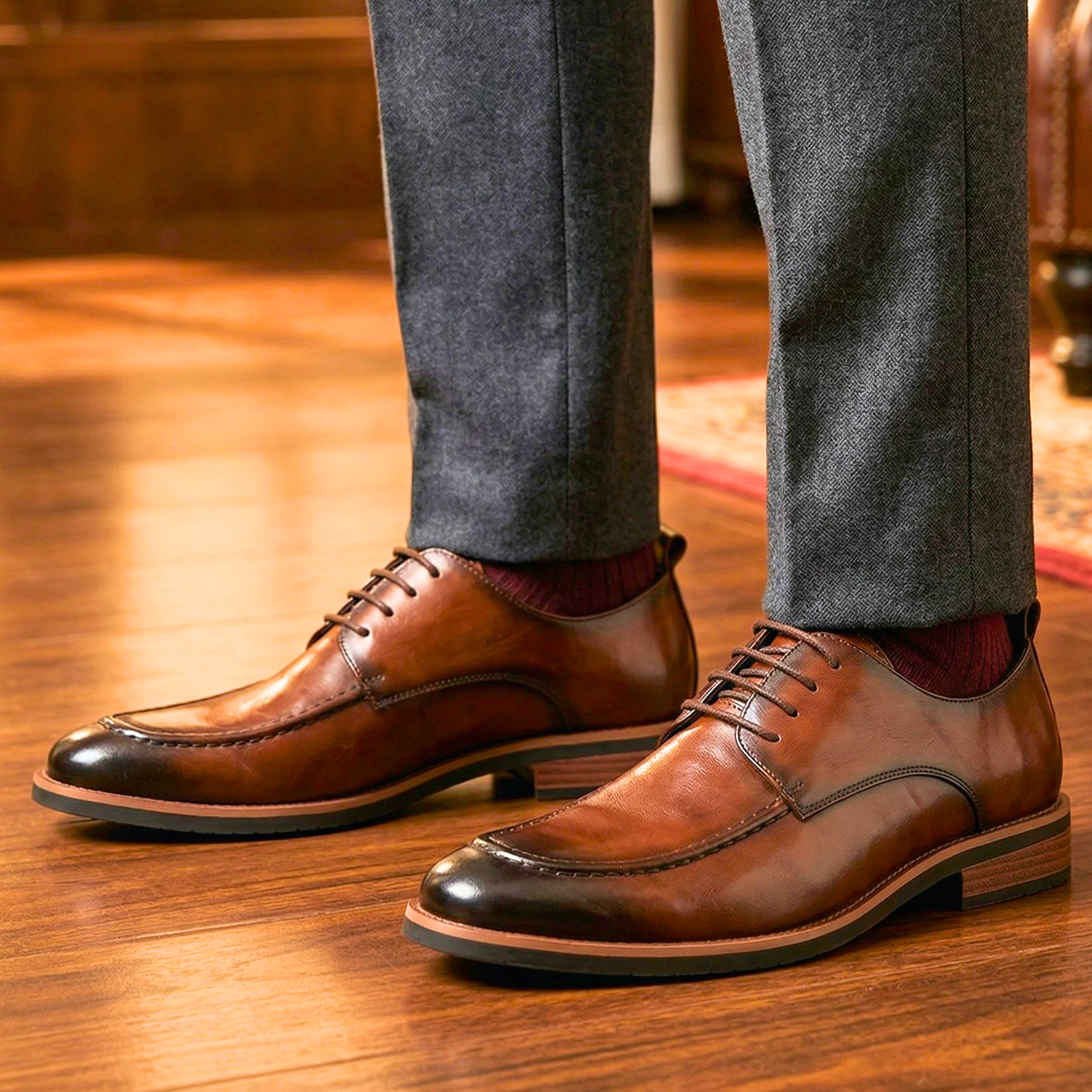Ashford Burnished Leather Dress Shoes