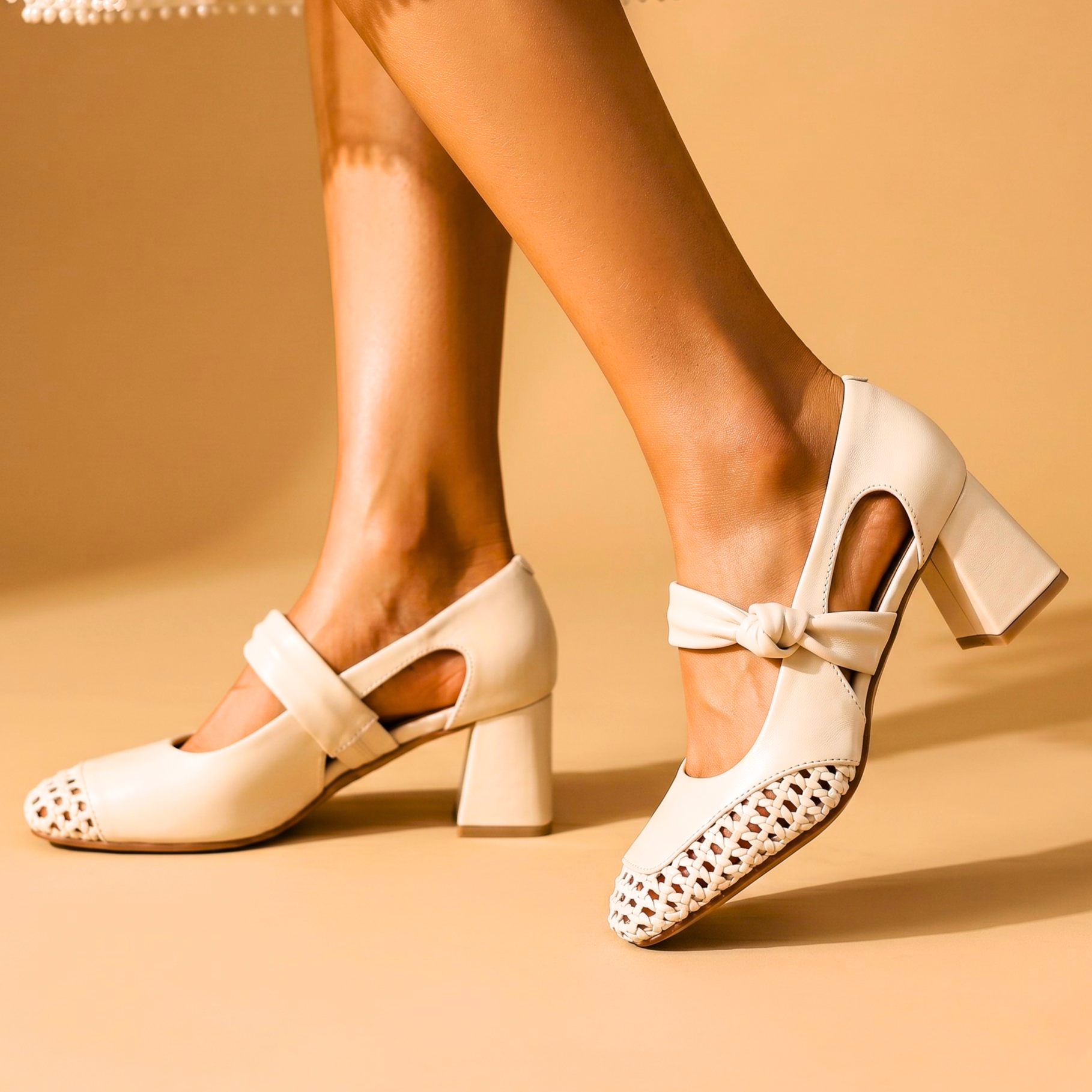 Marina Woven Leather Heels