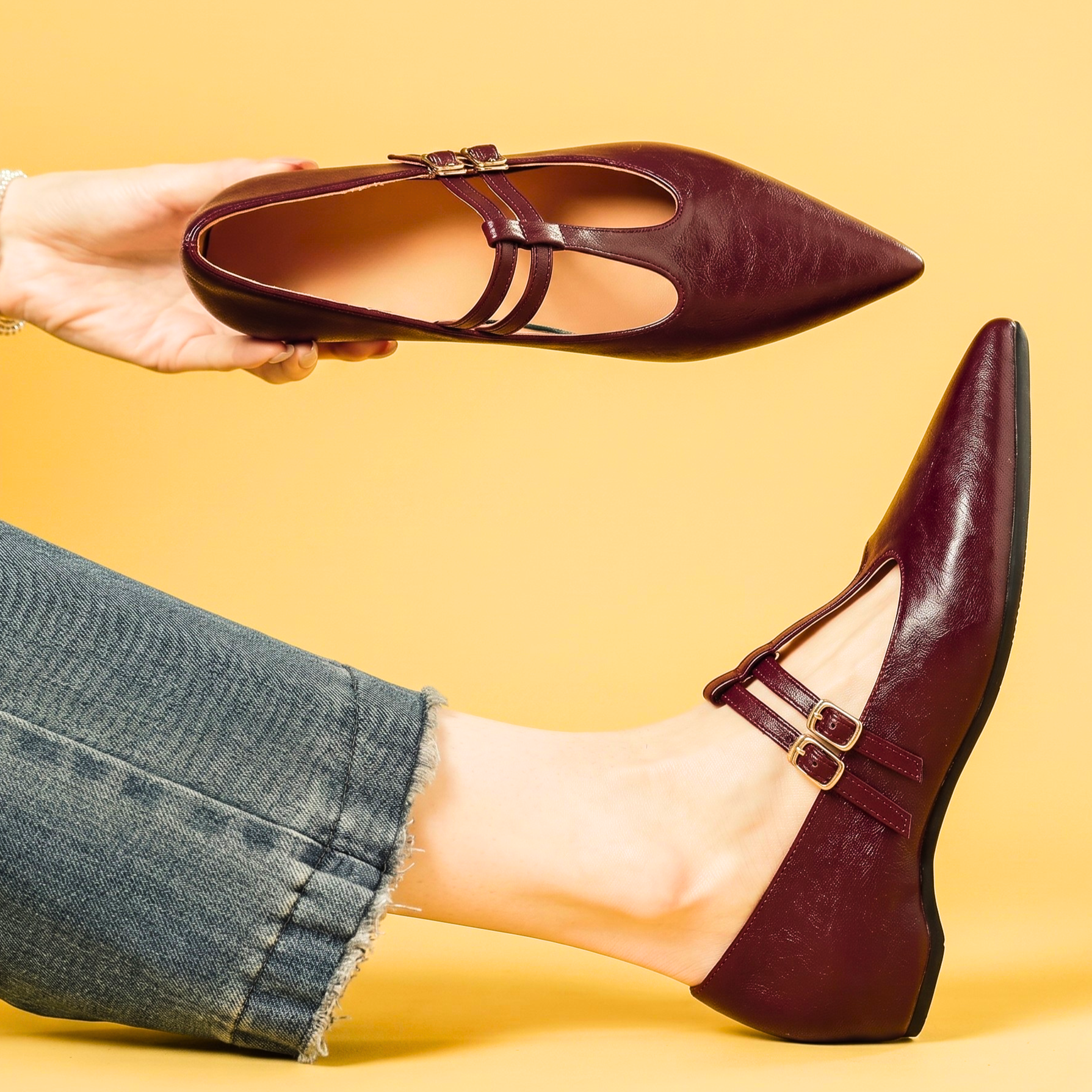 Aurelia Vintage Leather Flats