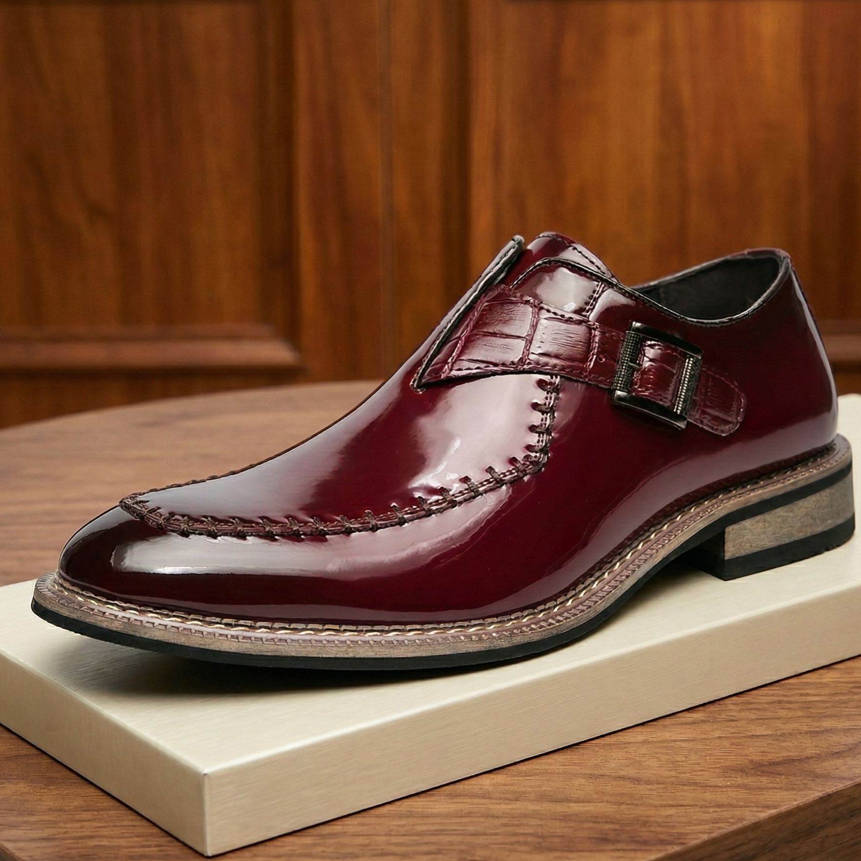 Marcello Leather Monk Strap Shoes