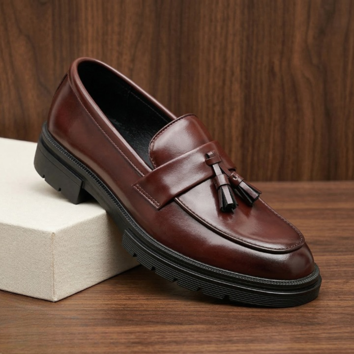 Liam Woven Leather Tassel Loafers