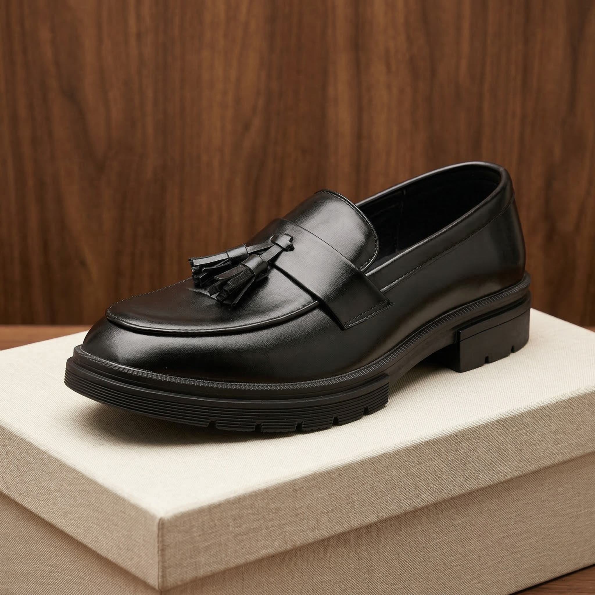 Liam Woven Leather Tassel Loafers